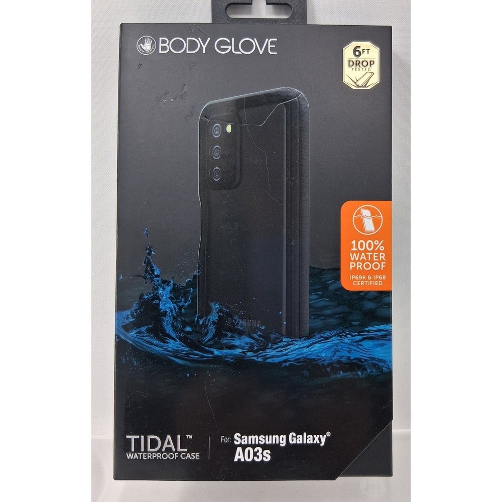 Body Glove Tidal Waterproof Case for Samsung Galaxy A03s Black 6ft Drop Test